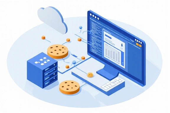 Illustration of various cookies in digital form