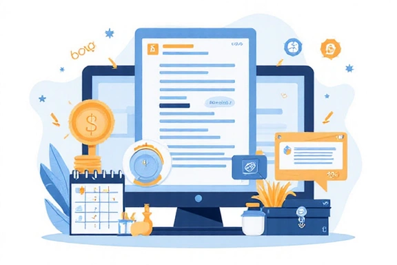 Illustration of policy updates, documents, and notifications