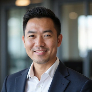 A professional Indonesian man, looking focused and healthy.